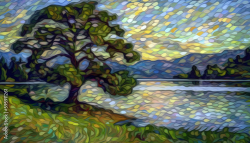 abstract multicolored background paint impressionism