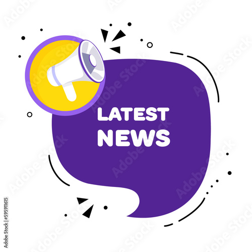 Latest news. Flat, purple, Latest news banner. Vector illustration.