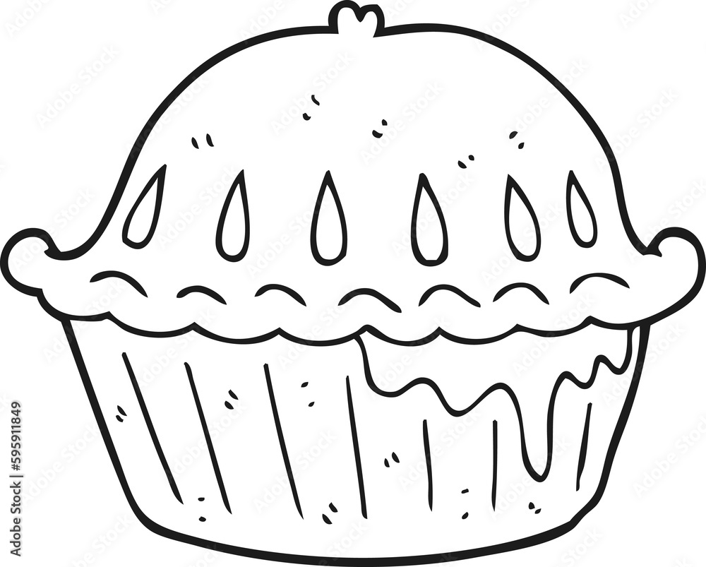 freehand drawn black and white cartoon pie freehand drawn black and white cartoon pie