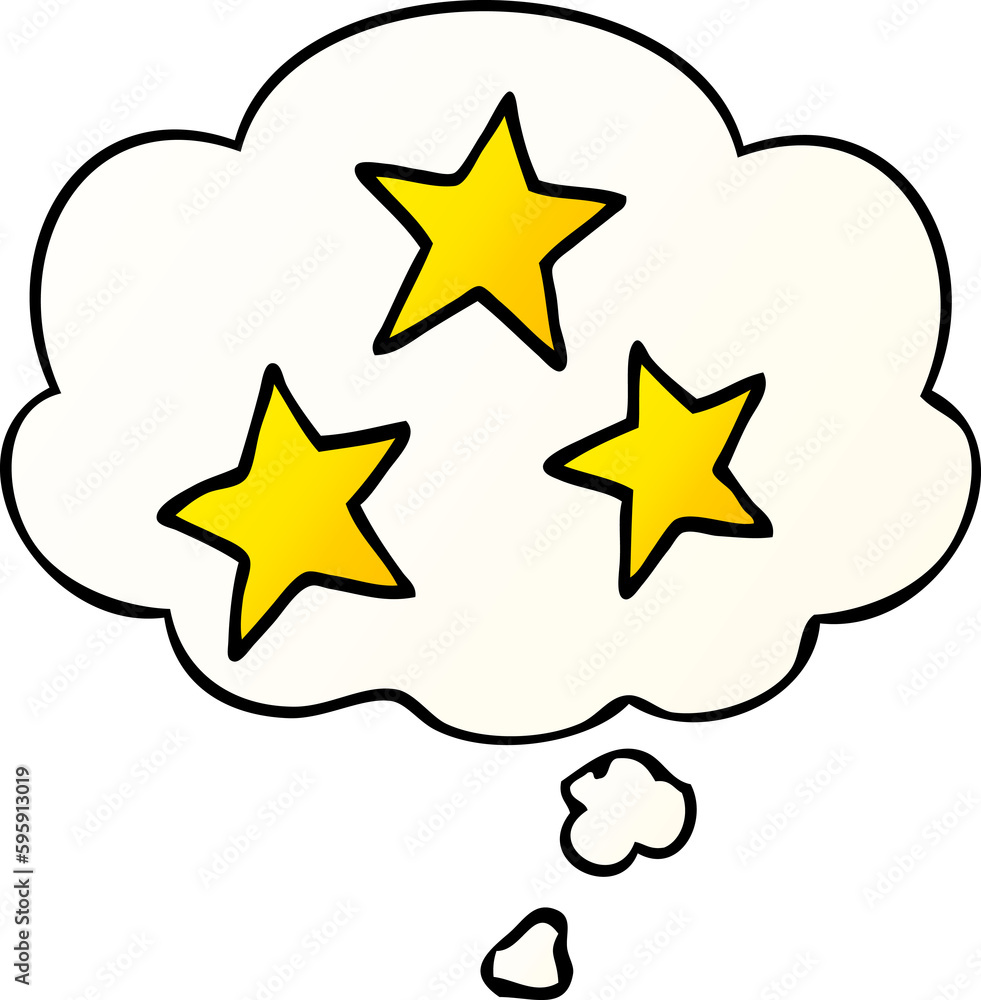 cartoon stars with thought bubble in smooth gradient style cartoon stars with thought bubble in smooth gradient style