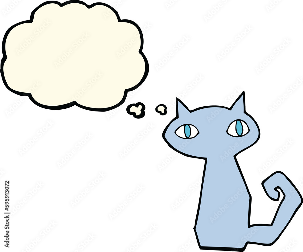 cartoon cat with thought bubble cartoon cat with thought bubble