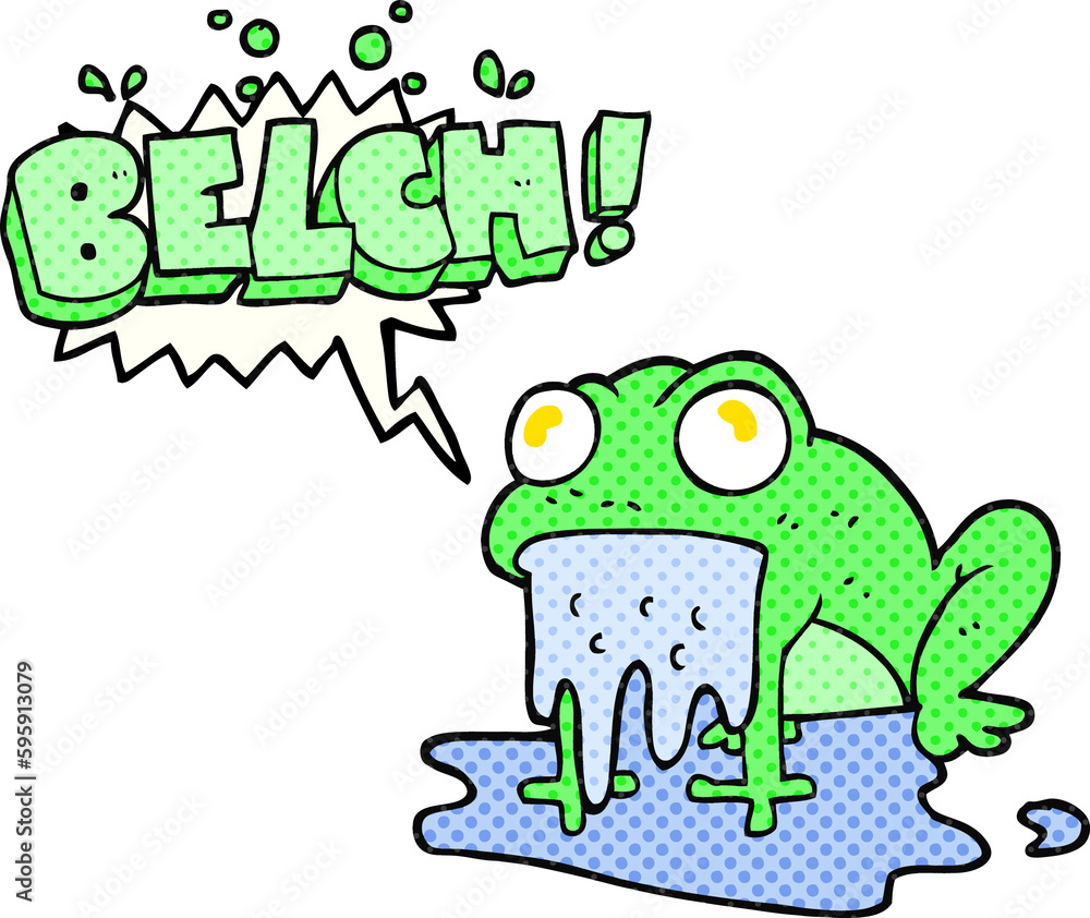 freehand drawn comic book speech bubble cartoon gross little frog