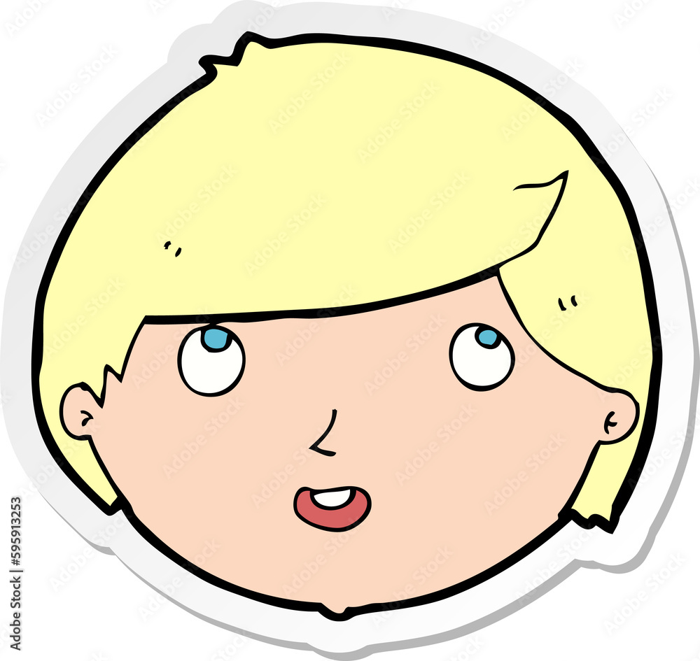 sticker of a cartoon happy face sticker of a cartoon happy face