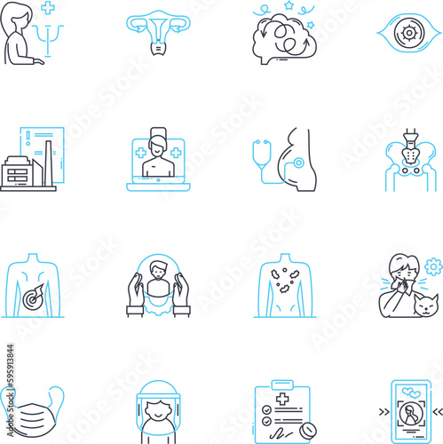 Behavioral analysis linear icons set. Psychology, Observation, Emotions, Patterns, Communication, Motivation, Decision-making line vector and concept signs. Learning,Response,Memory outline