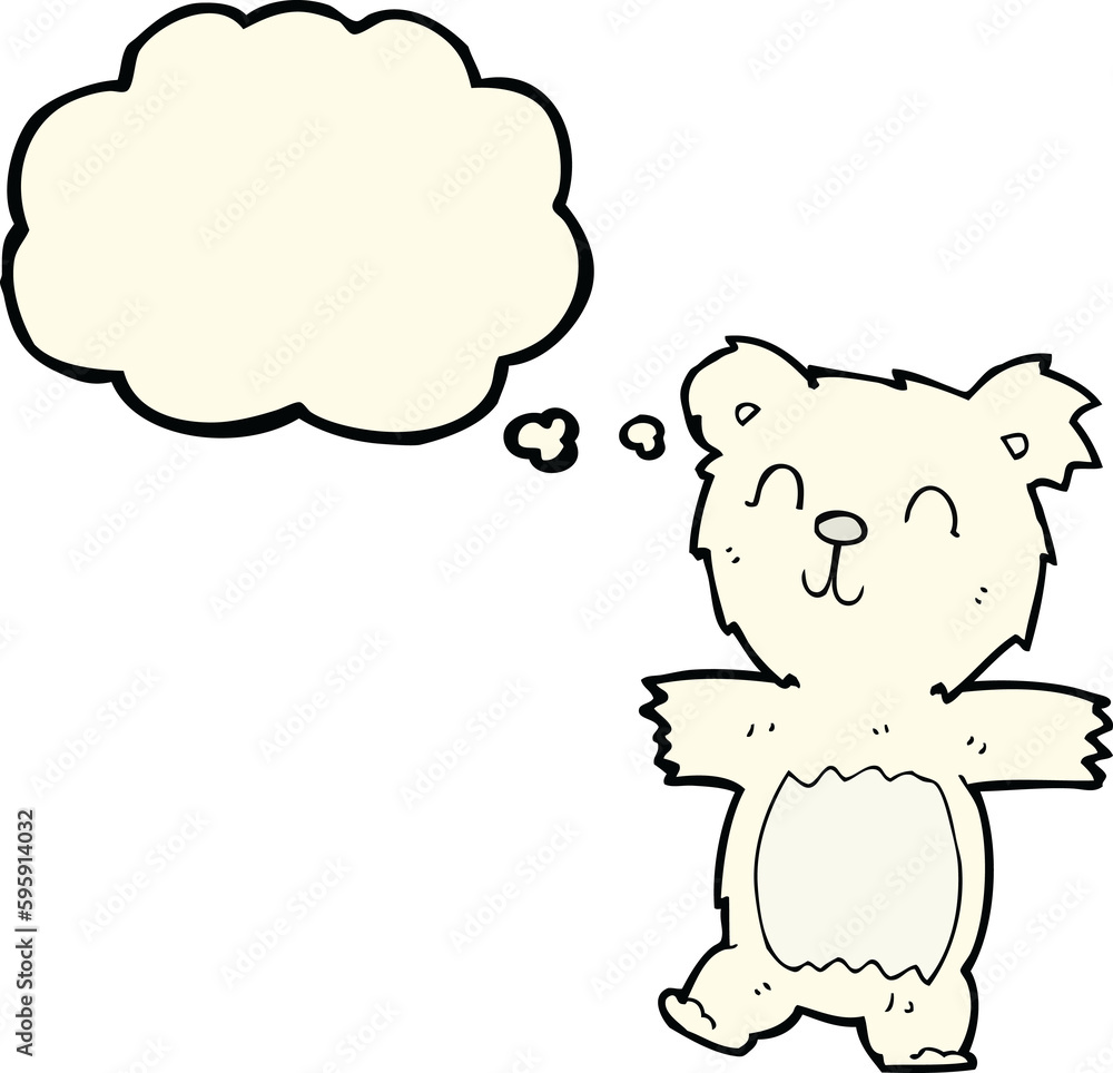 cartoon cute polar bear cub with thought bubble cartoon cute polar bear cub with thought bubble