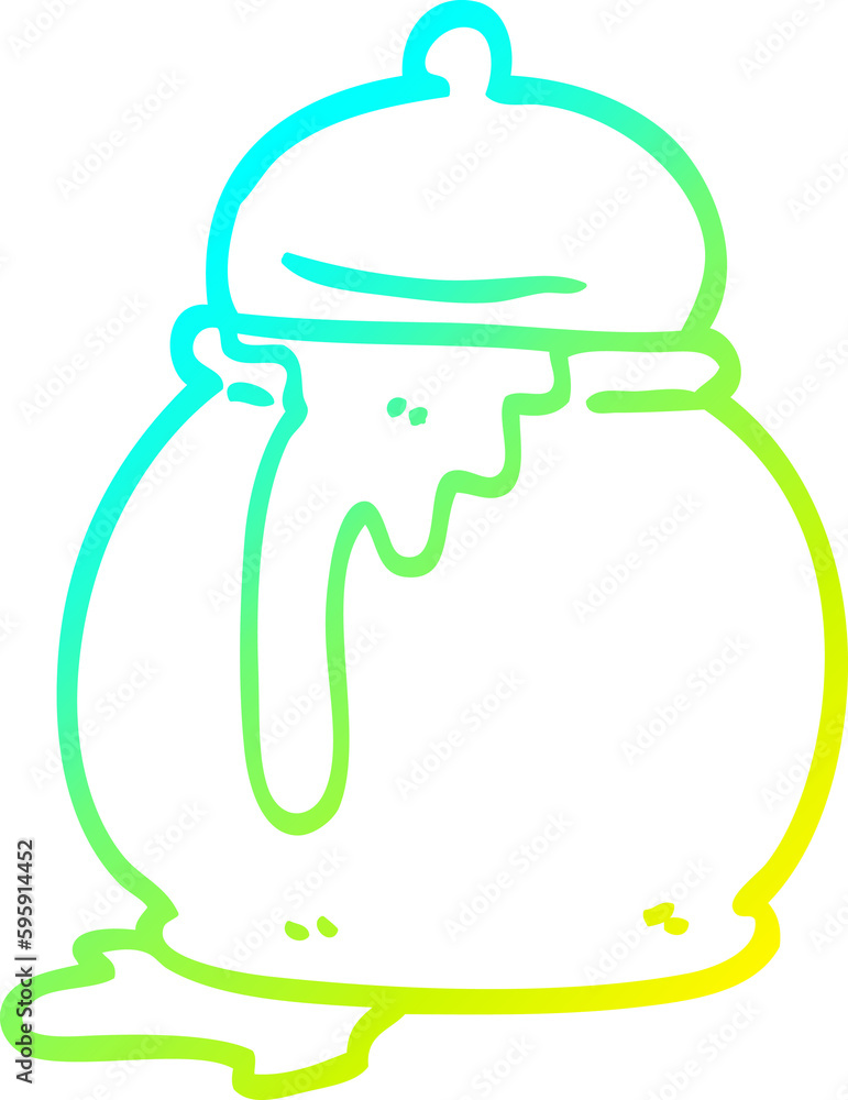 cold gradient line drawing of a cartoon honey pot cold gradient line drawing of a cartoon honey pot