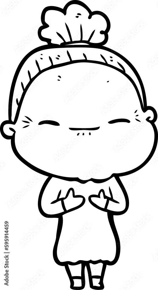 cartoon peaceful old woman cartoon peaceful old woman