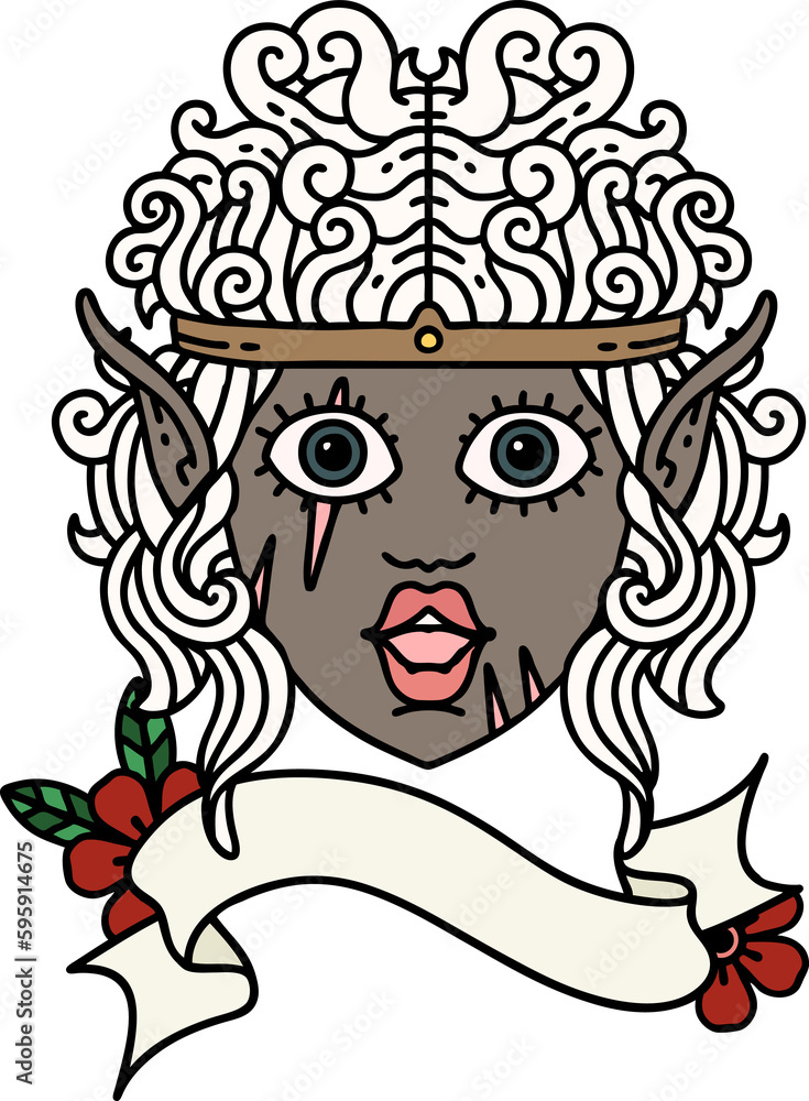 Retro Tattoo Style elf barbarian character face Retro Tattoo Style elf barbarian character face