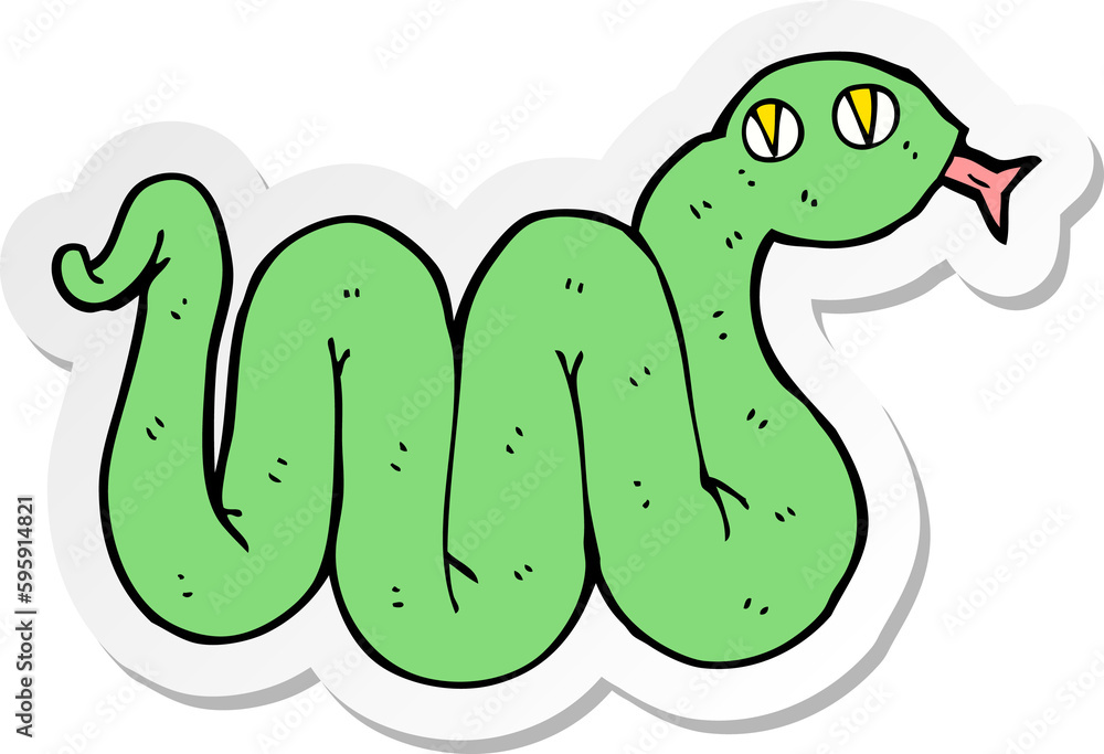 sticker of a funny cartoon snake sticker of a funny cartoon snake