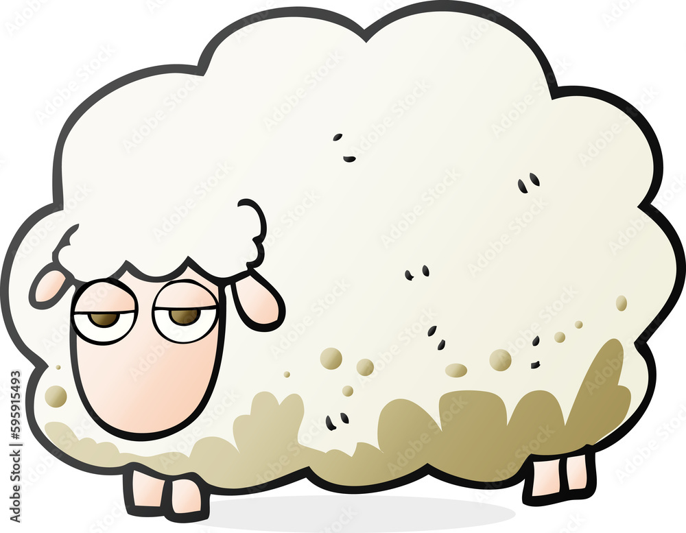 freehand drawn cartoon muddy winter sheep freehand drawn cartoon muddy winter sheep