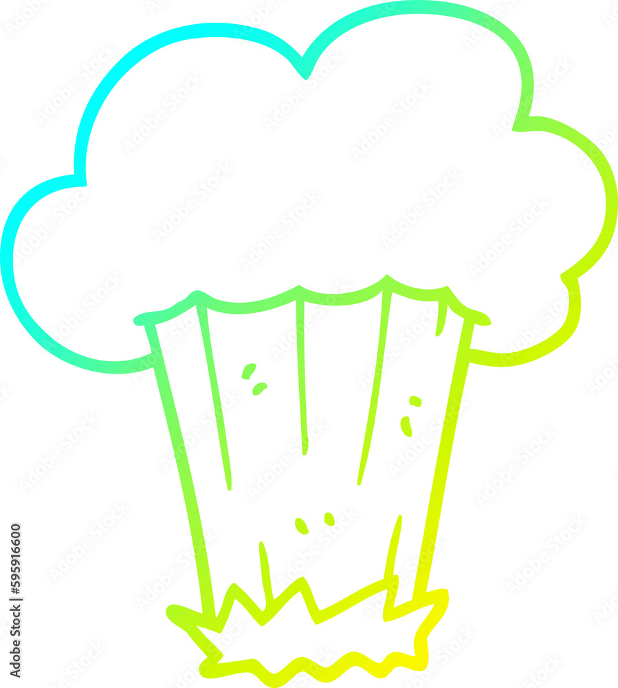 cold gradient line drawing of a cartoon big bang