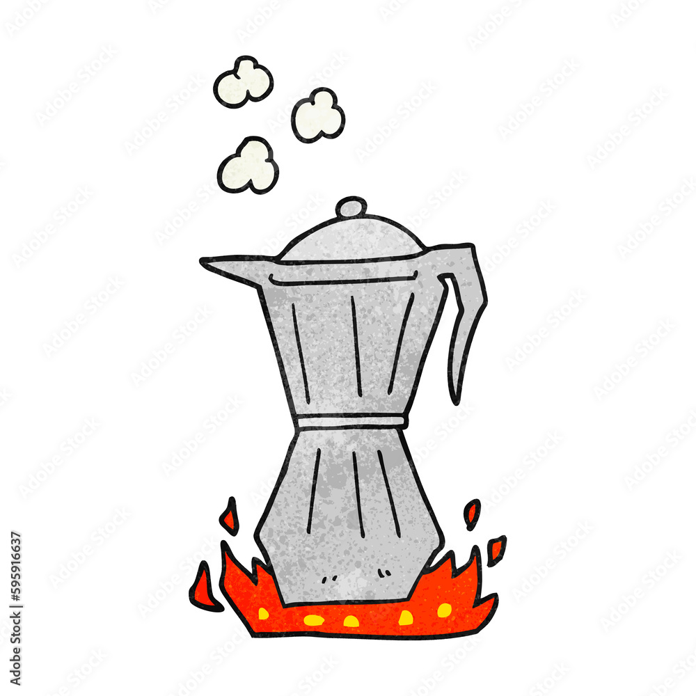 freehand textured cartoon stovetop espresso maker freehand textured cartoon stovetop espresso maker