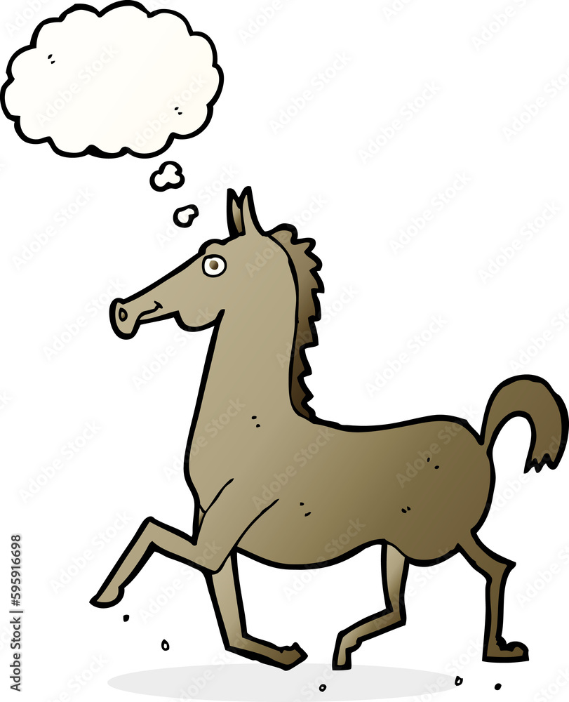 cartoon horse with thought bubble cartoon horse with thought bubble
