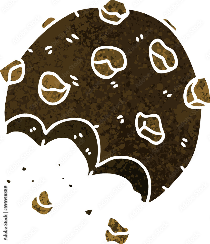 retro illustration style quirky cartoon cookie