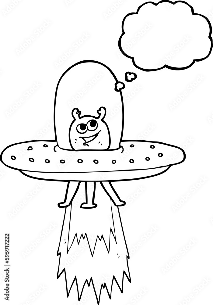 freehand drawn thought bubble cartoon space alien freehand drawn thought bubble cartoon space alien