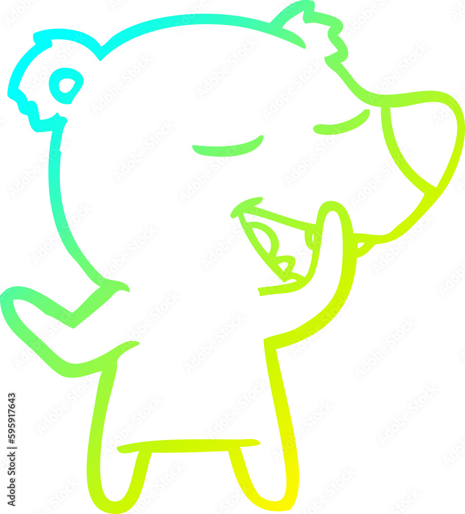 cold gradient line drawing of a cartoon bear cold gradient line drawing of a cartoon bear