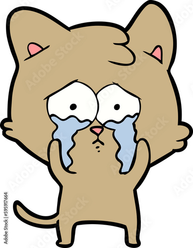 cartoon crying cat