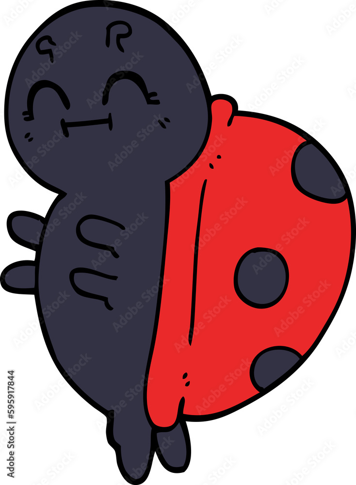 Fototapeta premium cute cartoon doodle ladybug