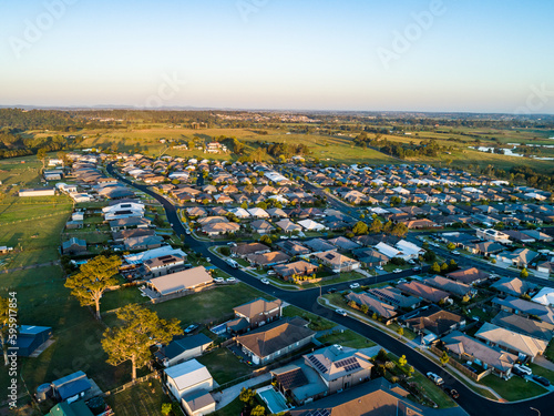 Cockatoo ridge road at edge of residential area in Aberglasslyn New South Wales
