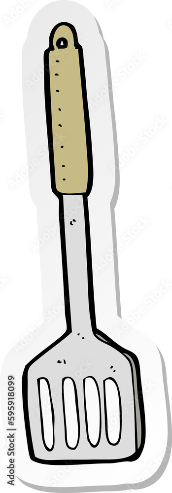 sticker of a cartoon kitchen spatula sticker of a cartoon kitchen spatula