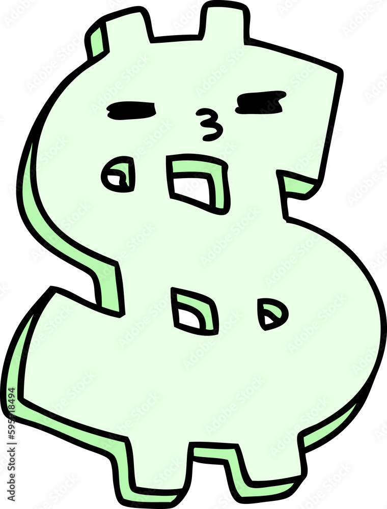 cartoon of a mean looking dollar symbol cartoon of a mean looking dollar symbol