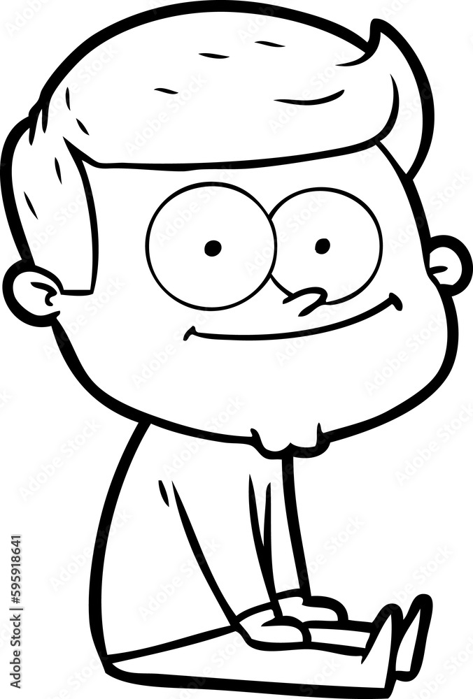 cartoon happy man sitting cartoon happy man sitting