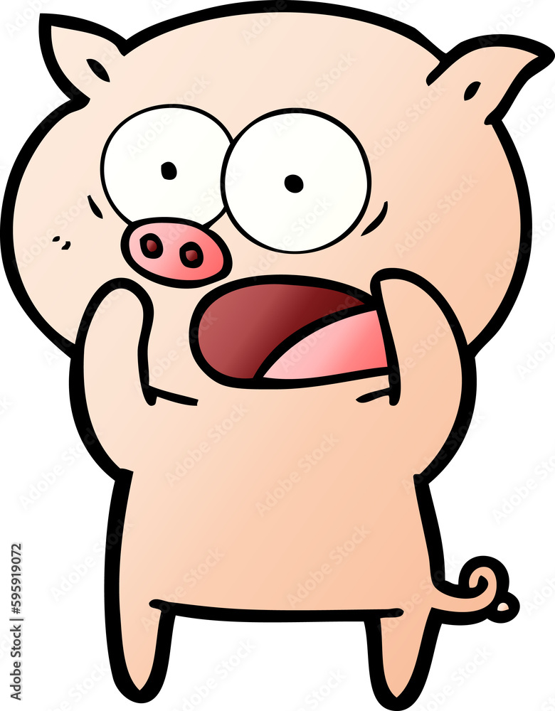 cartoon pig shouting cartoon pig shouting