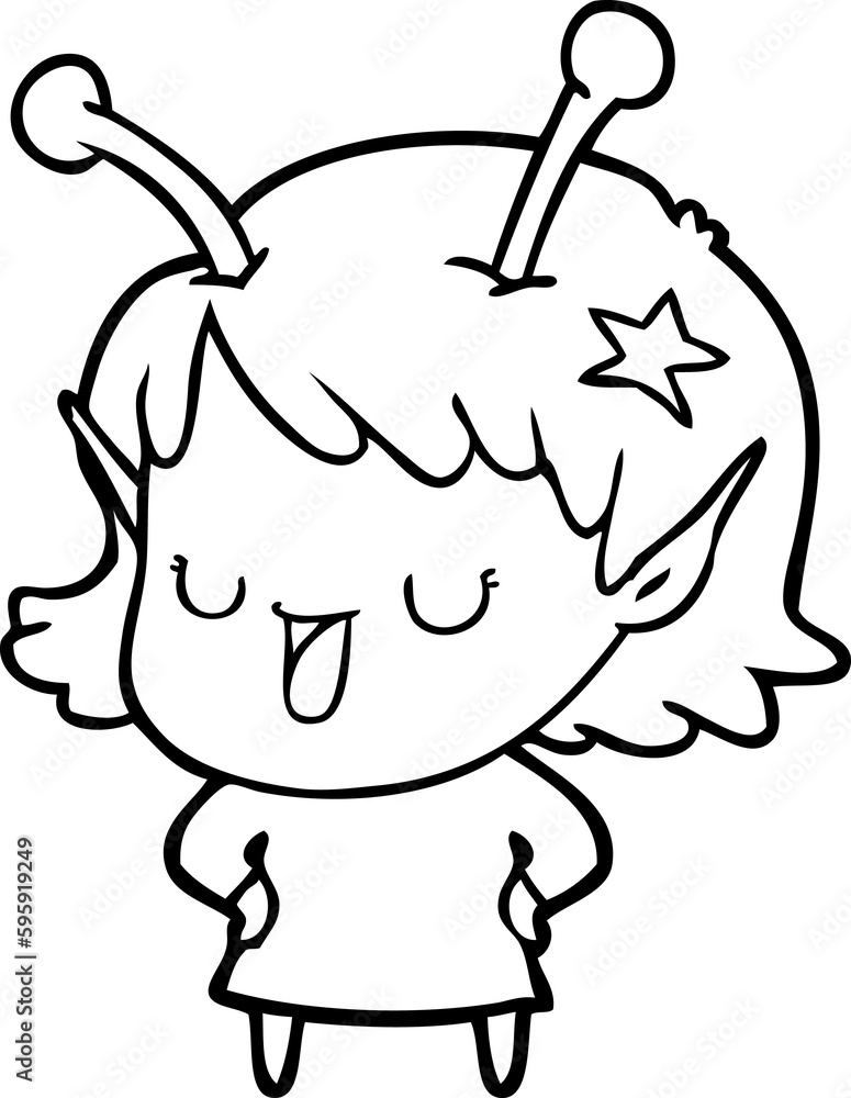 happy alien girl cartoon happy alien girl cartoon