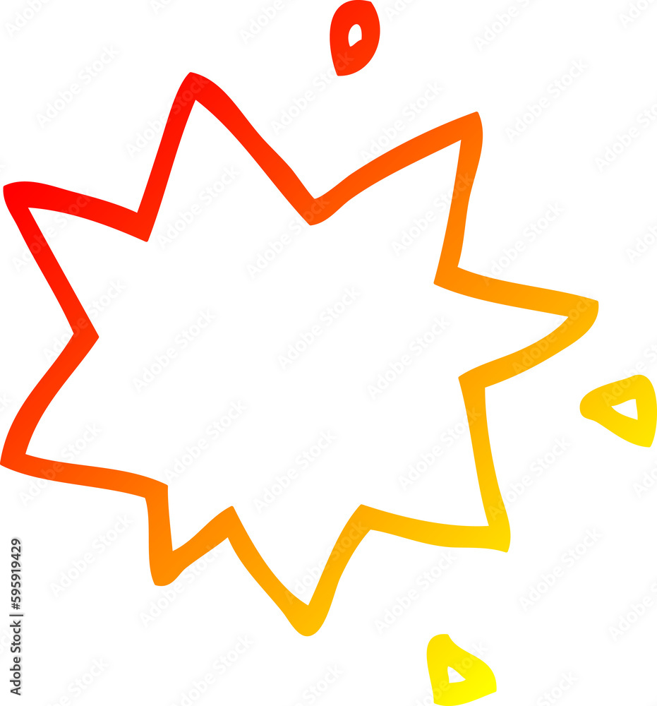 warm gradient line drawing of a cartoon bang warm gradient line drawing of a cartoon bang