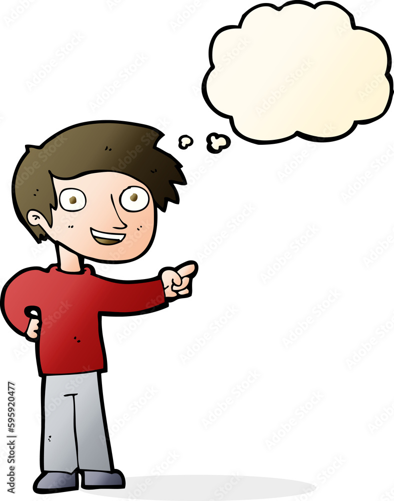cartoon man pointing with thought bubble cartoon man pointing with thought bubble