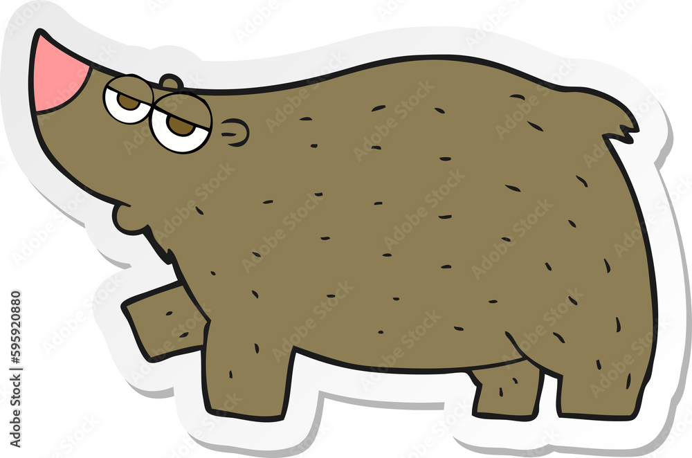 sticker of a cartoon bear sticker of a cartoon bear