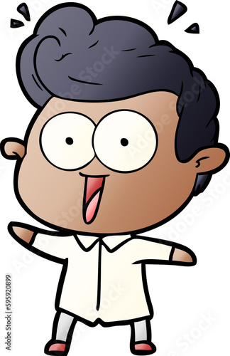 cartoon excited man