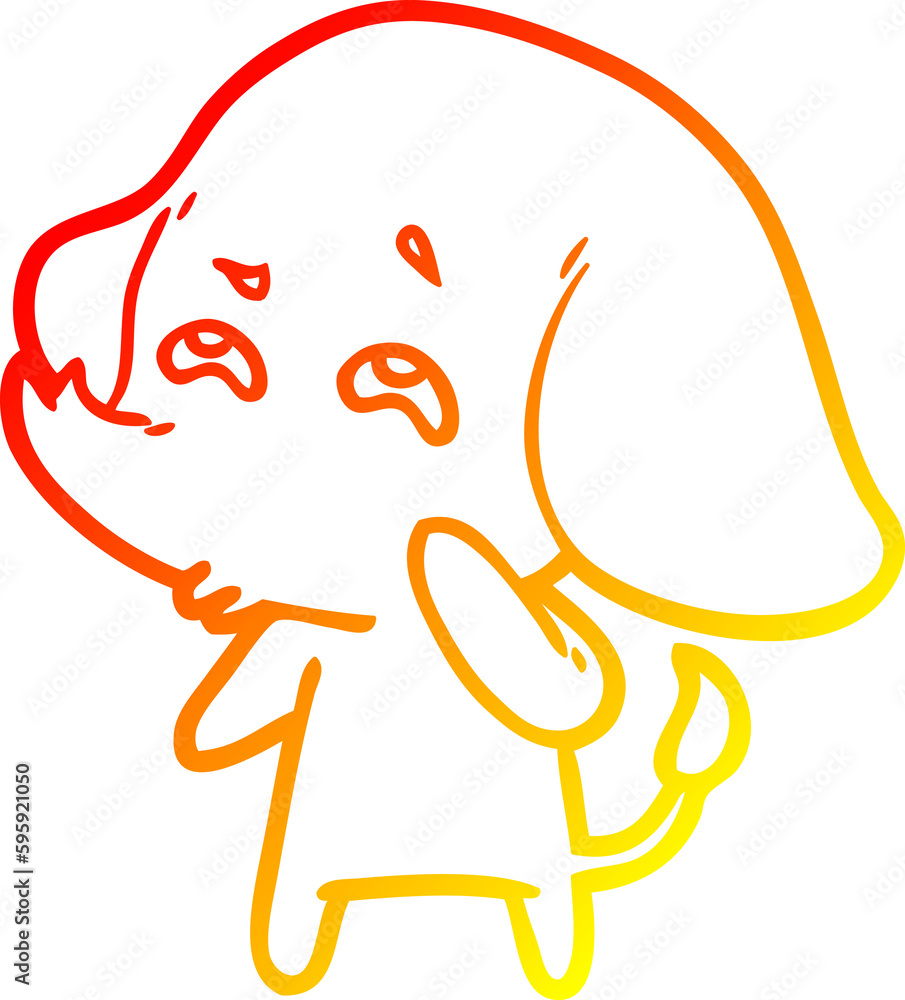 warm gradient line drawing of a cartoon elephant remembering warm gradient line drawing of a cartoon elephant remembering