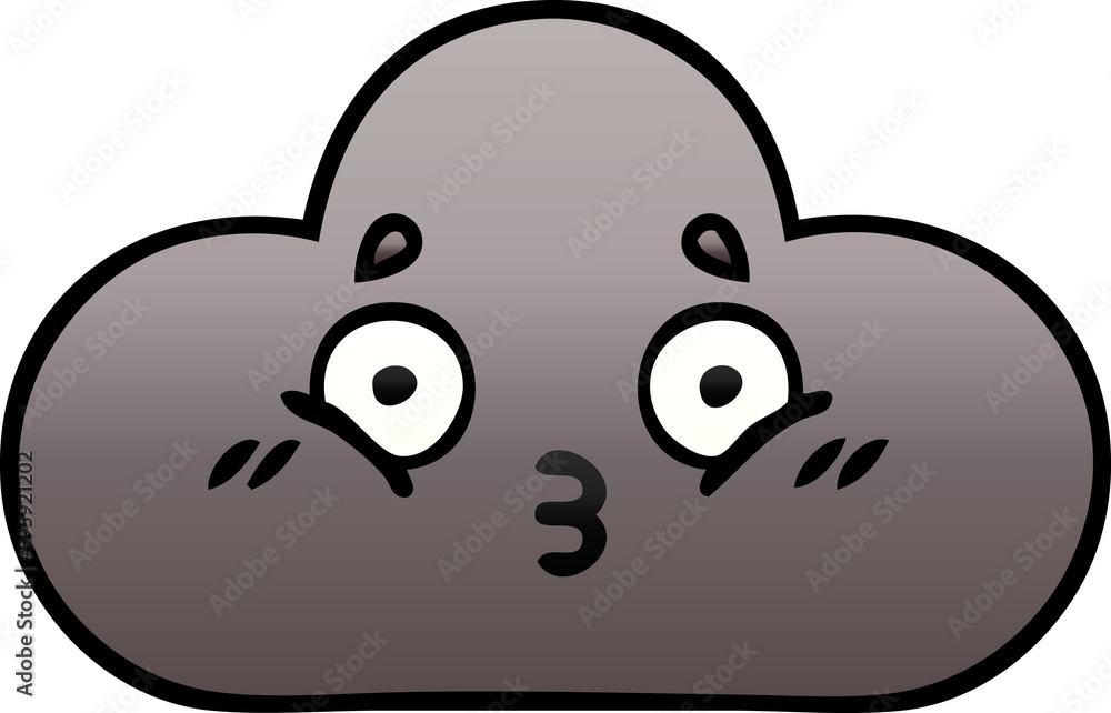 gradient shaded cartoon of a storm cloud gradient shaded cartoon of a storm cloud