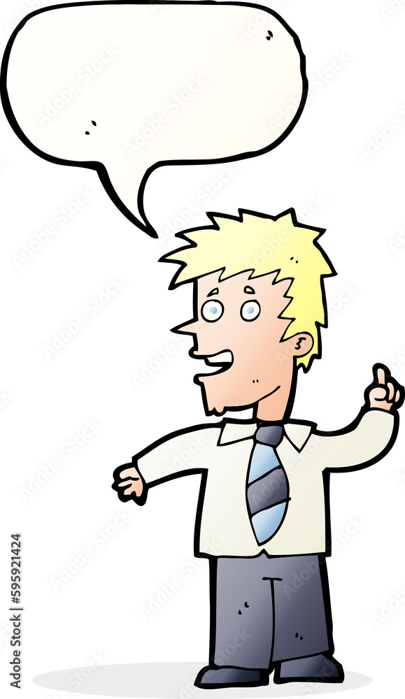 cartoon man with idea with speech bubble cartoon man with idea with speech bubble