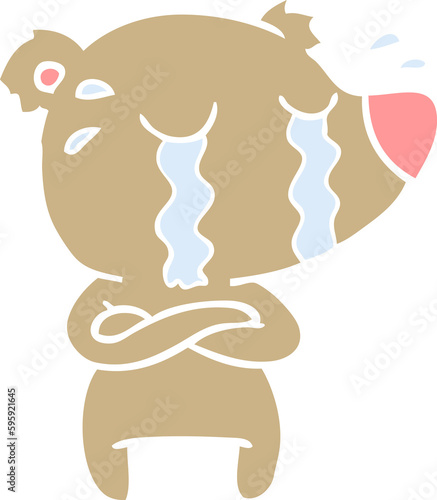 Wallpaper Mural flat color style cartoon crying bear Torontodigital.ca