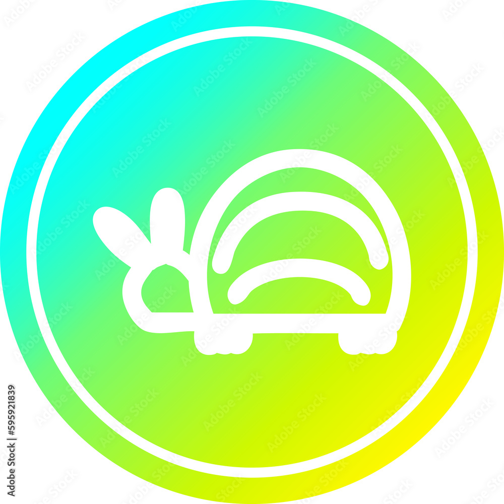 Fototapeta premium cute beetle circular icon with cool gradient finish