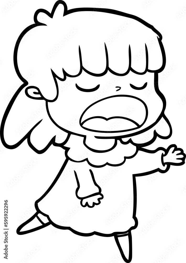 Fototapeta premium cartoon woman talking loudly