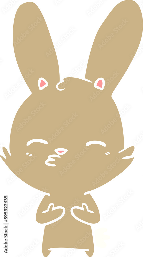 curious bunny flat color style cartoon curious bunny flat color style cartoon