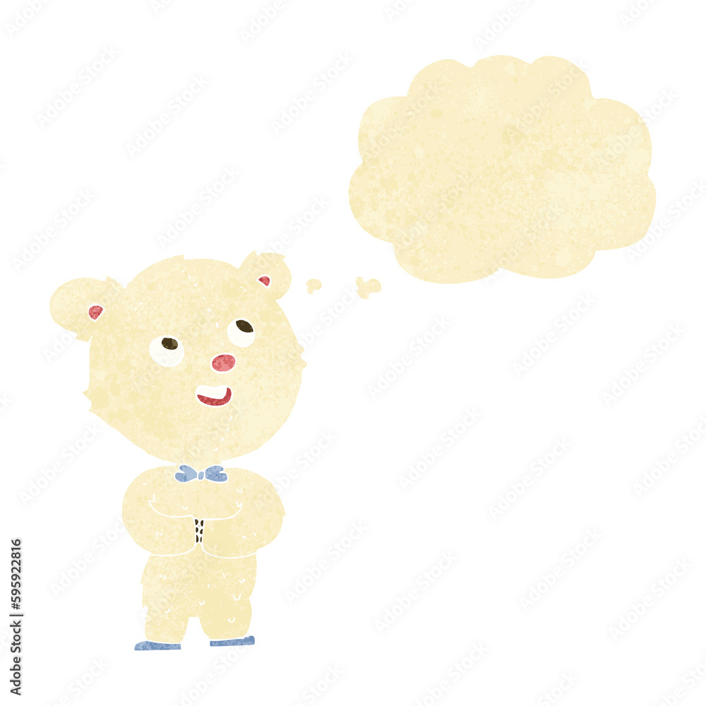 cartoon cute teddy bear with thought bubble cartoon cute teddy bear with thought bubble