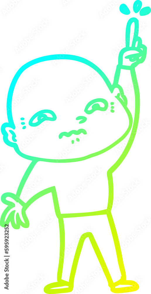 cold gradient line drawing of a nervous cartoon man asking question cold gradient line drawing of a nervous cartoon man asking question