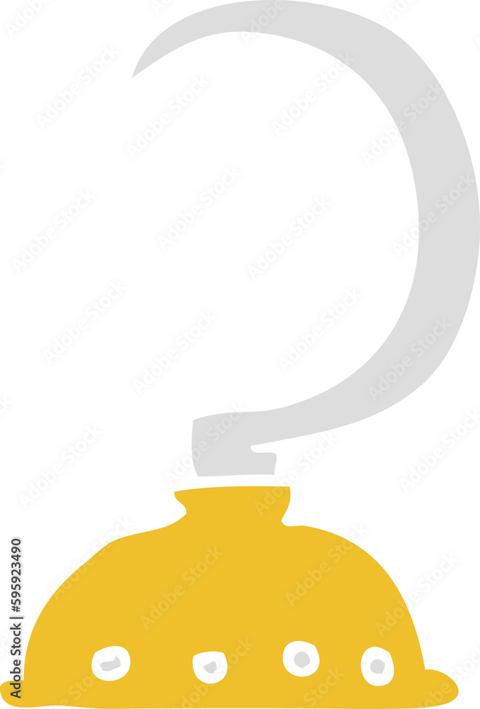 flat color illustration of pirate hook flat color illustration of pirate hook