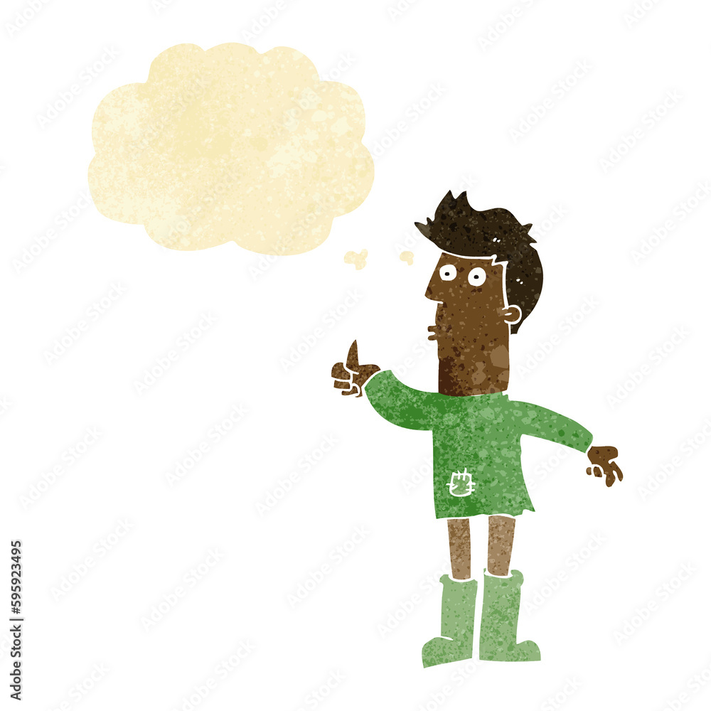 cartoon poor man with thought bubble cartoon poor man with thought bubble