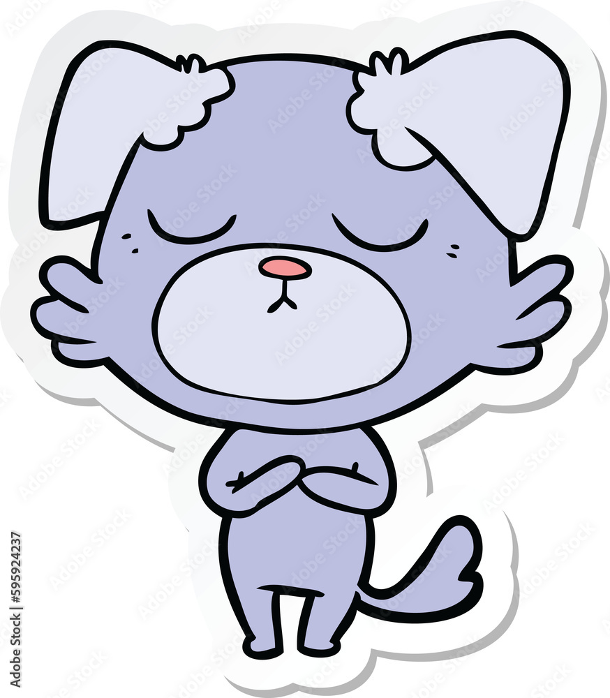 sticker of a cute cartoon dog sticker of a cute cartoon dog