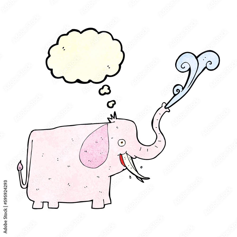 cartoon happy elephant with thought bubble cartoon happy elephant with thought bubble
