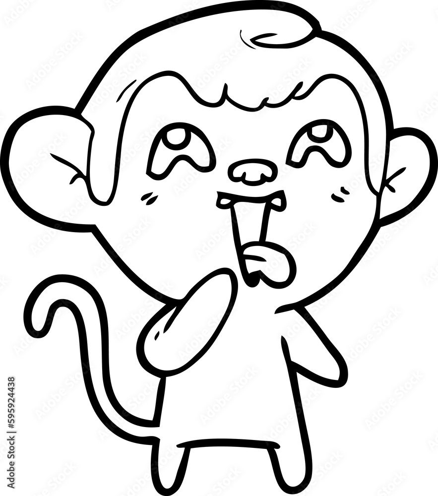 Obraz premium crazy cartoon monkey