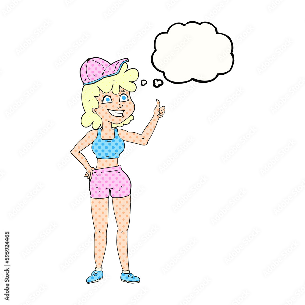 happy gym woman giving thumbs up symbol happy gym woman giving thumbs up symbol