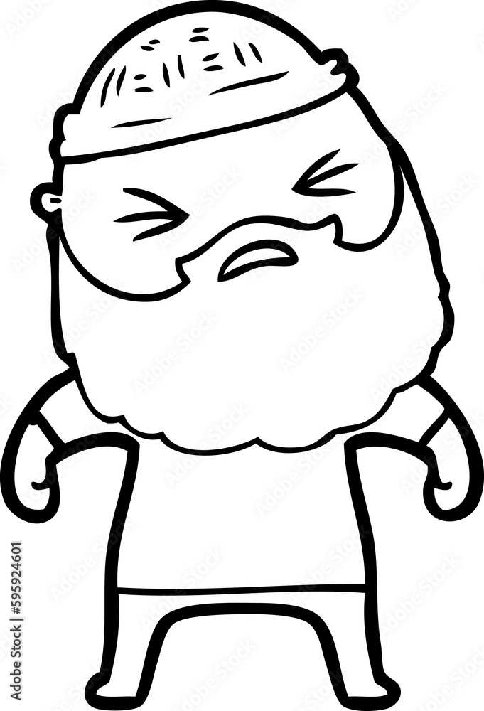 Obraz premium cartoon man with beard