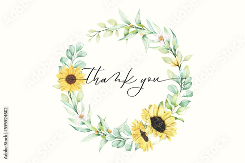 sun flower wreath design illustration