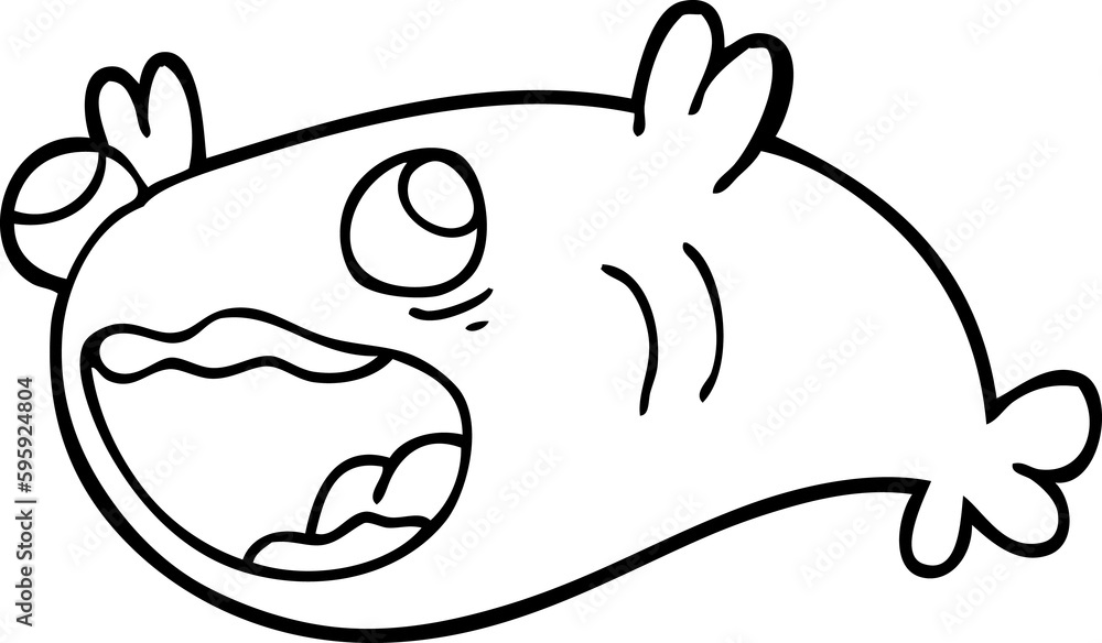 line drawing cartoon of a fish line drawing cartoon of a fish